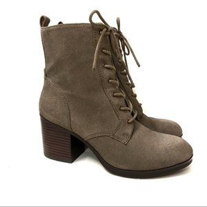 NEW Nine West Jenseno Tan Suede Leather Lace-Up Boot Sz 7.5